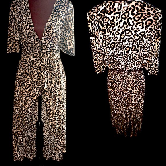 Sheer Leopard Swimsuit Cover, women Cover, Ladies Long Hi-Lo Dress/Pants Wrap - Picture 15 of 16